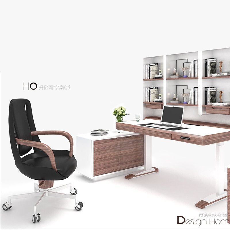 長(zhǎng)江家具CJF 逅+系列 智能辦公桌 電動(dòng)升降桌 居家電腦桌 可升降站立工作臺(tái) 實(shí)木桌子 胡桃木1.2米 HOF01S